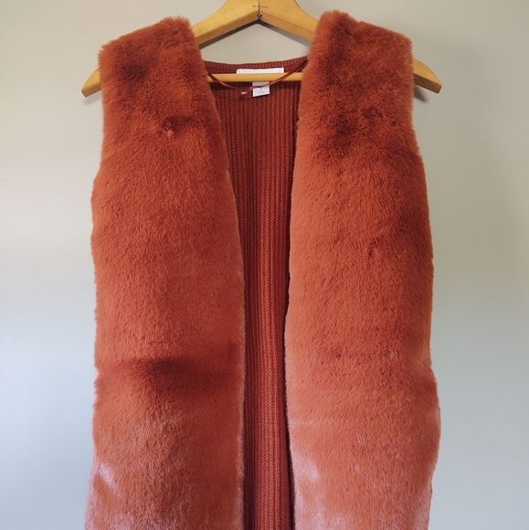 New! Faux-FuR✴️VEST~ Cinnamon-Brown  Size: S by Liz Claiborne - Picture 6 of 6